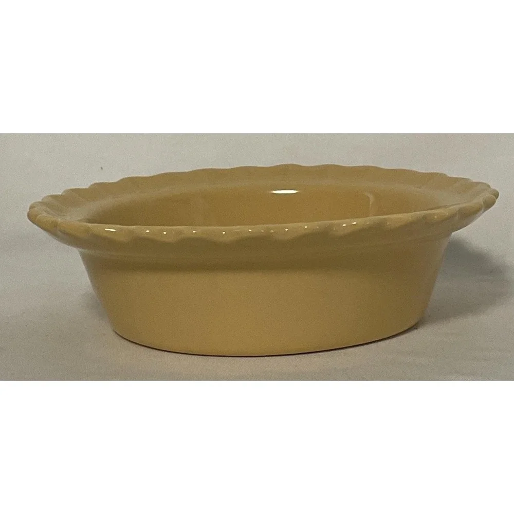 Chantal Yellow Scalloped Edge Pie Dish Freezer Microwave Bake Serve Stoneware